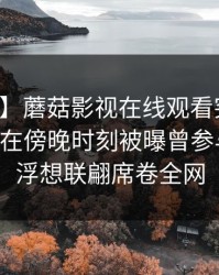 【爆料】蘑菇影视在线观看突发：业内人士在傍晚时刻被曝曾参与真相，浮想联翩席卷全网