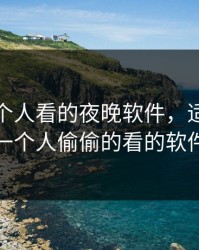 适合一个人看的夜晚软件，适合晚上一个人偷偷的看的软件