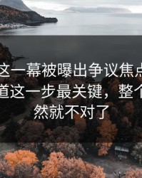 51爆料这一幕被曝出争议焦点，外面还不知道这一步最关键，整个走向突然就不对了